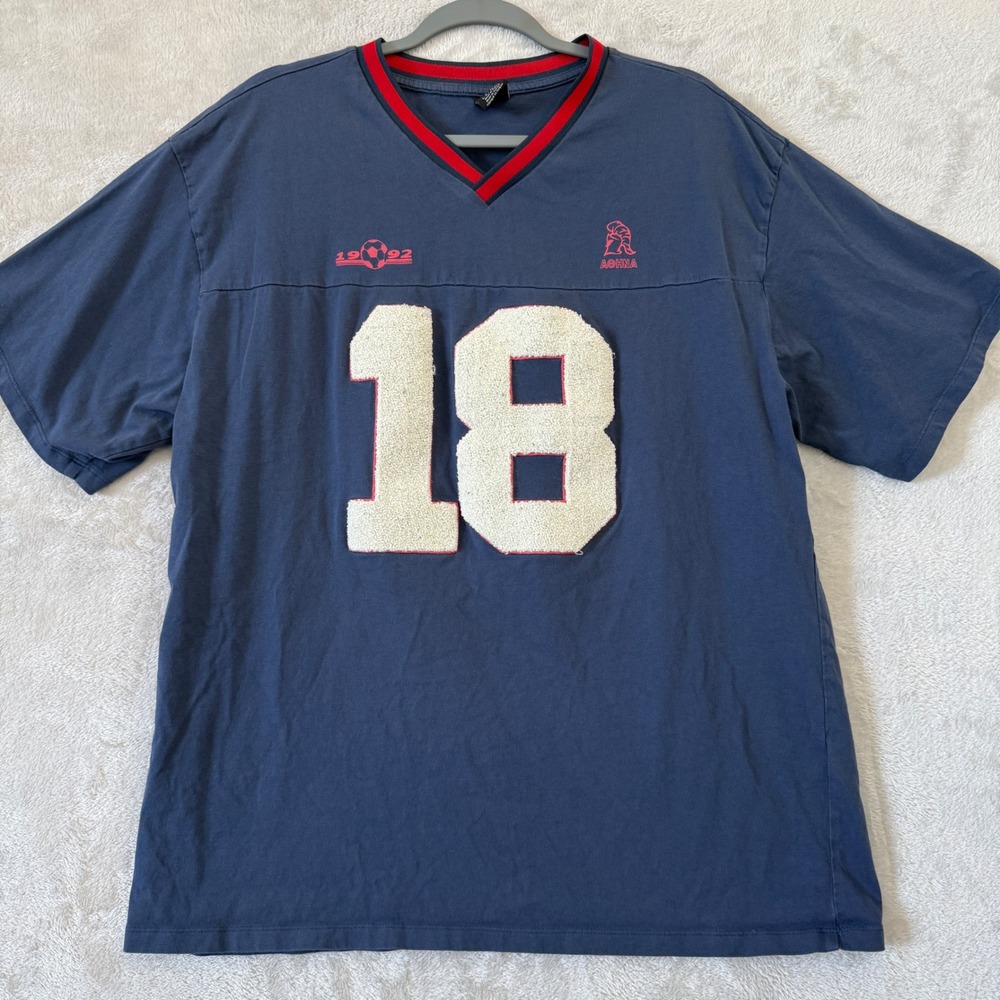 Urban Outfitters Athens Graphic Football Jersey T Shirt Adult L bloke core